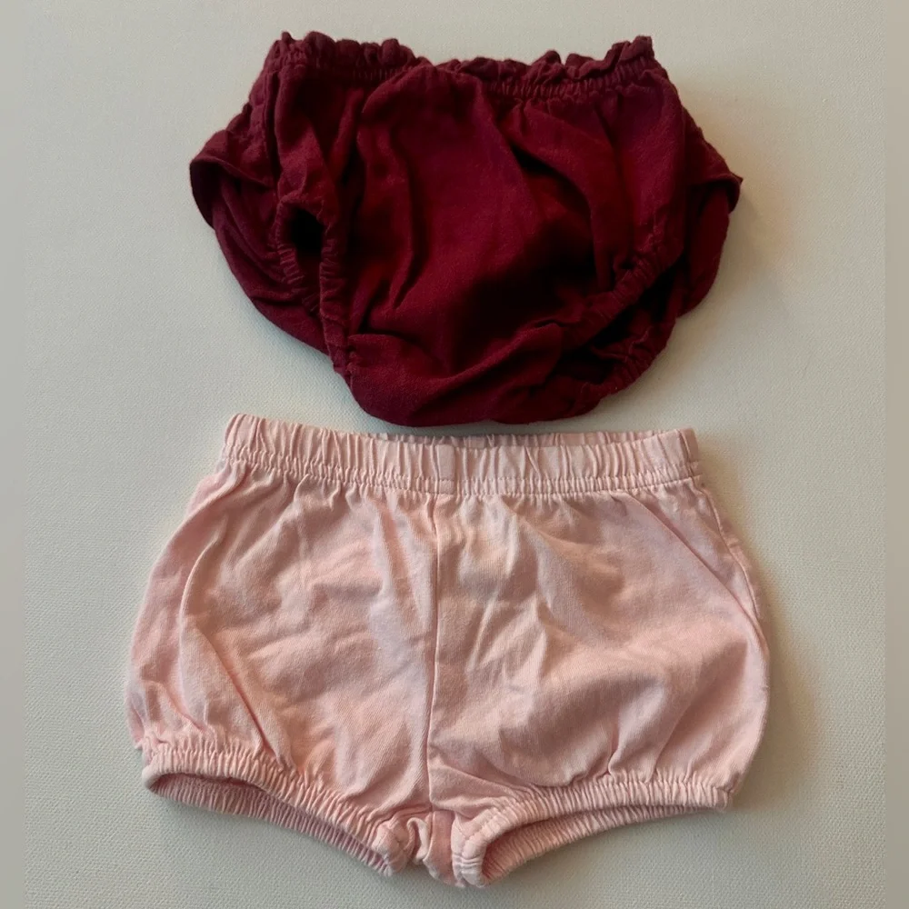 April Cornell Size 0-6M and Carter’s baby girl’s bloomers Size 6M.